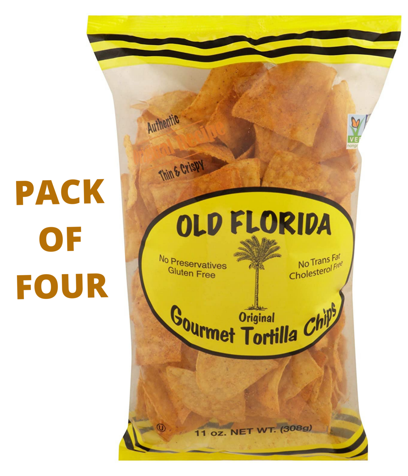 4 Pack Tortilla Chips 11oz Choose Flavor Old Florida Gourmet Products