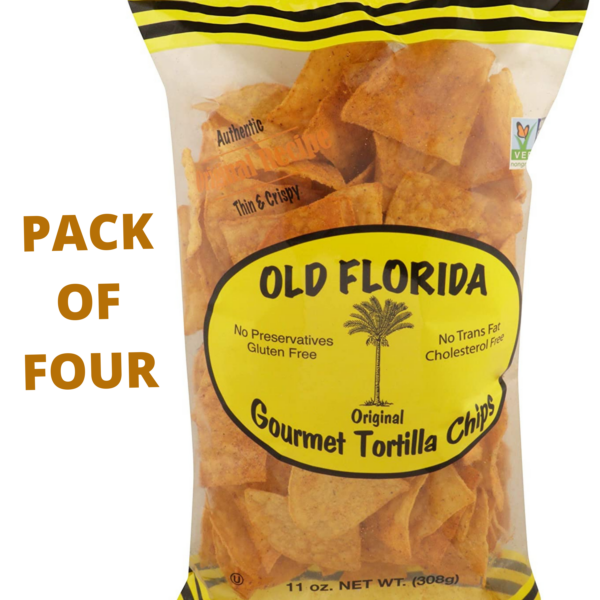 Four Pack Old Florida Gourmet Original Tortilla Chips