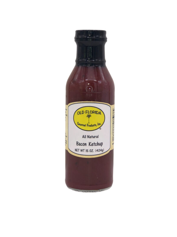 Bacon Ketchup in a glass bottle from Old Florida Gourmet
