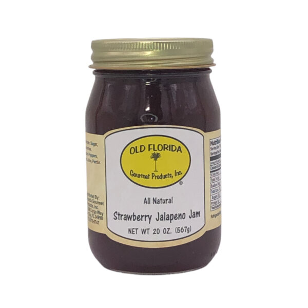 Strawberry Jalapeno Jam in a Glass Jar from Old Florida Gourmet
