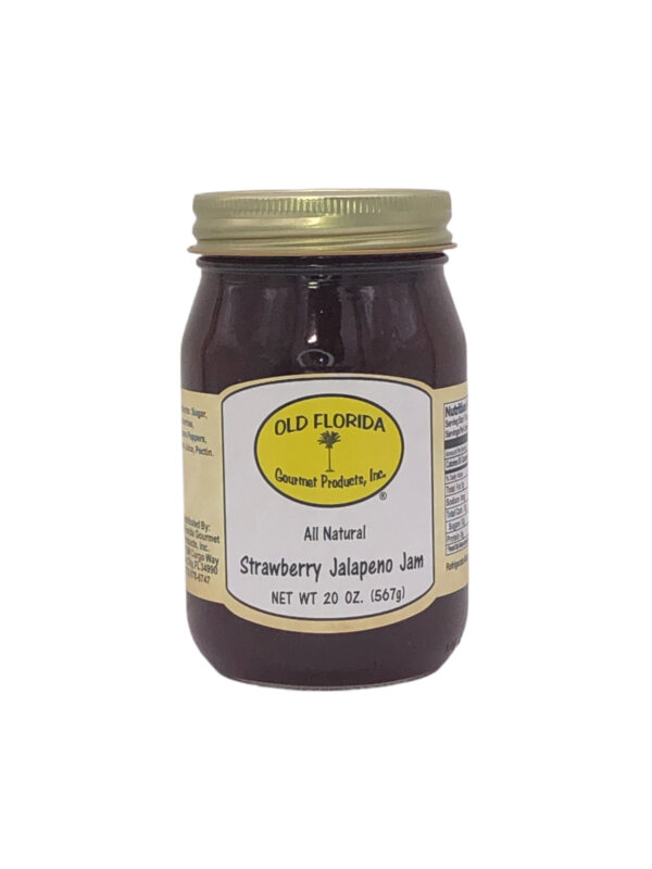 Strawberry Jalapeno Jam in a Glass Jar from Old Florida Gourmet